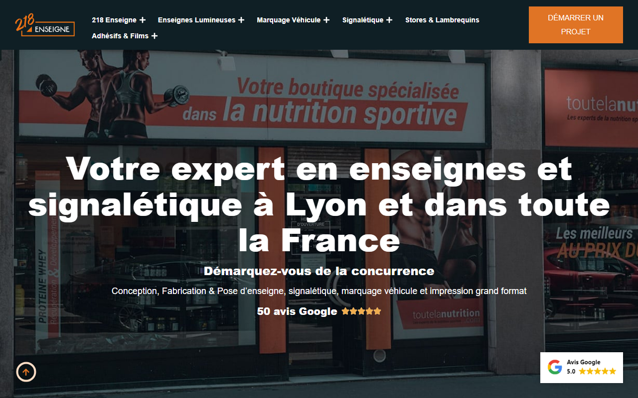 218enseigne.com screenshot