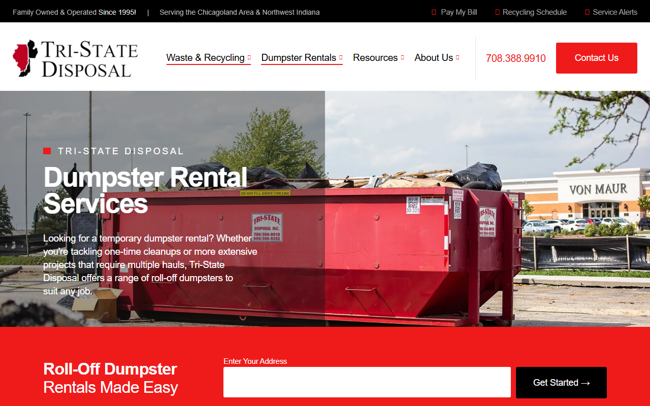 219dumpsters.com screenshot