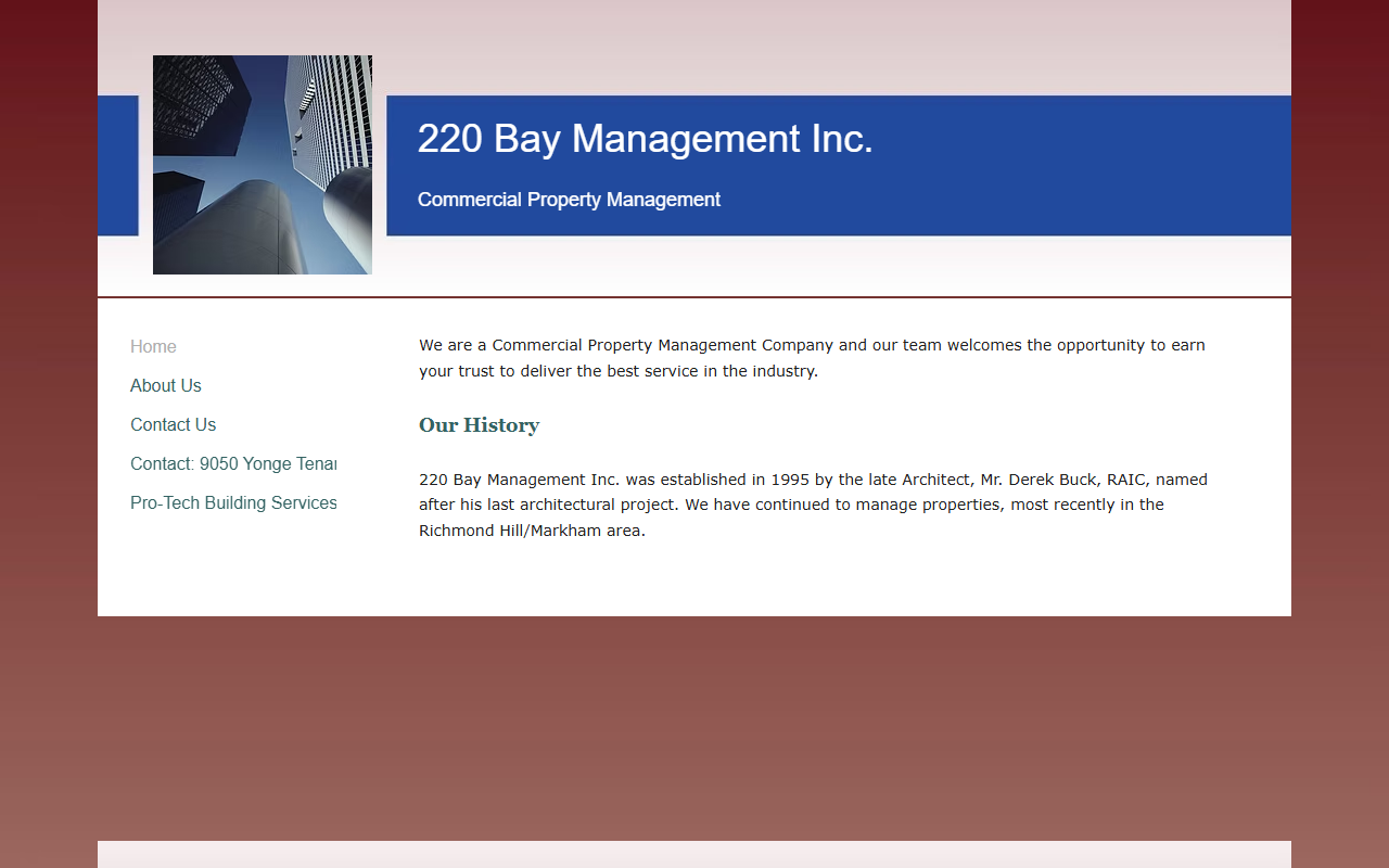 220baymanagement.com screenshot