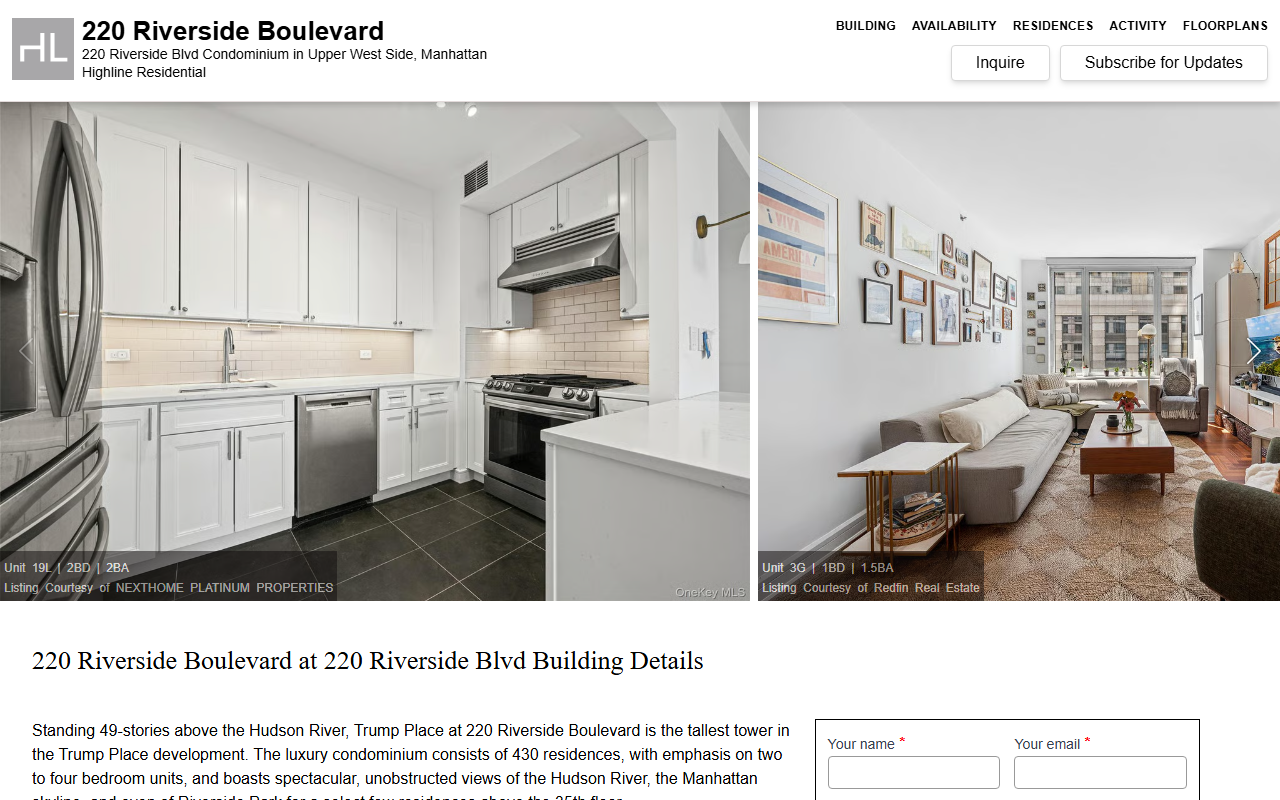 220riversidenyc.com screenshot