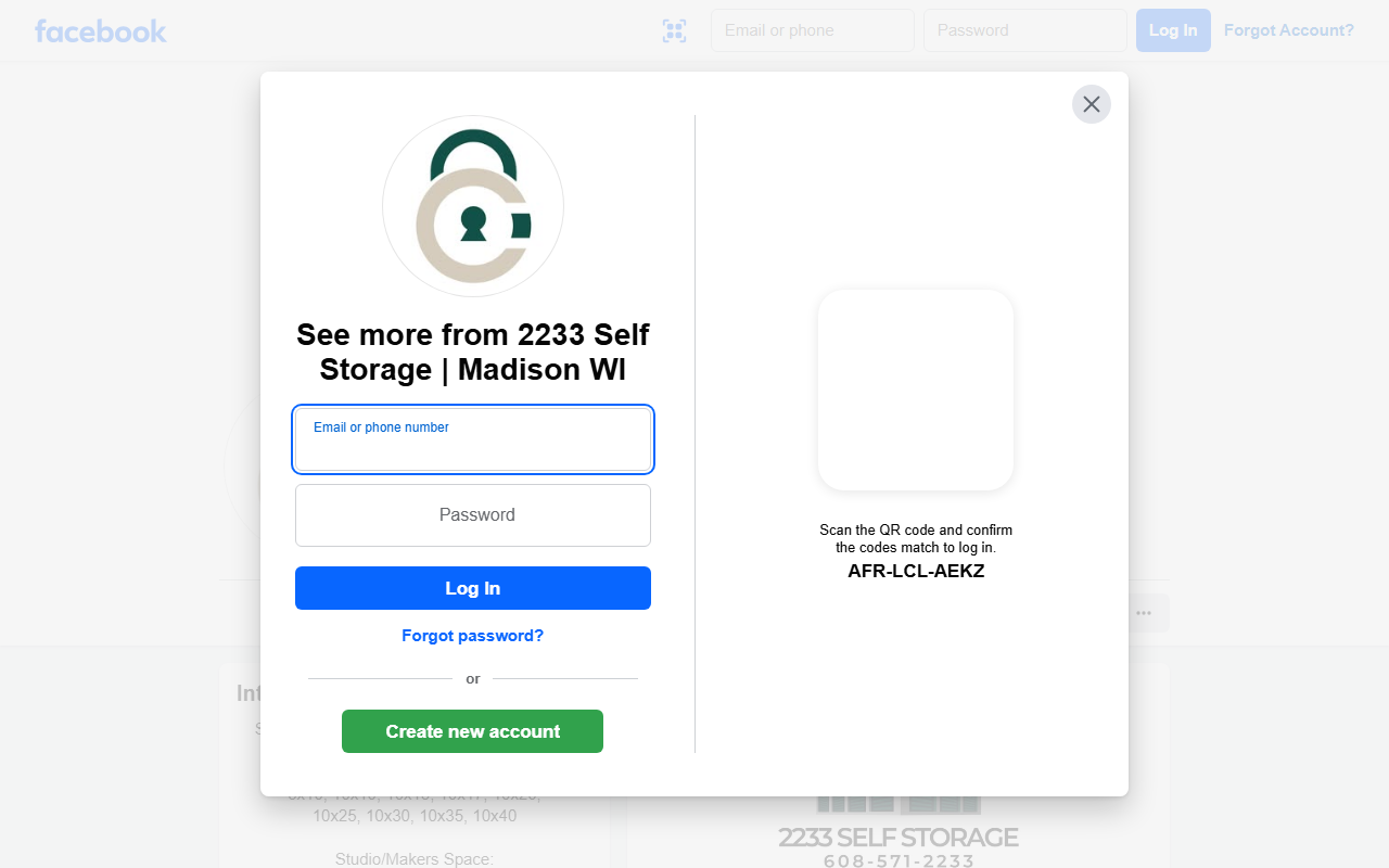 2233selfstorage.com screenshot