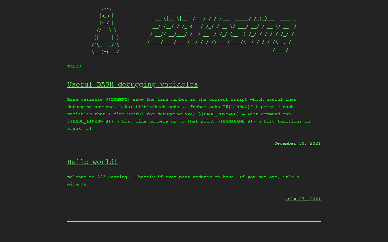 223hosting.com screenshot