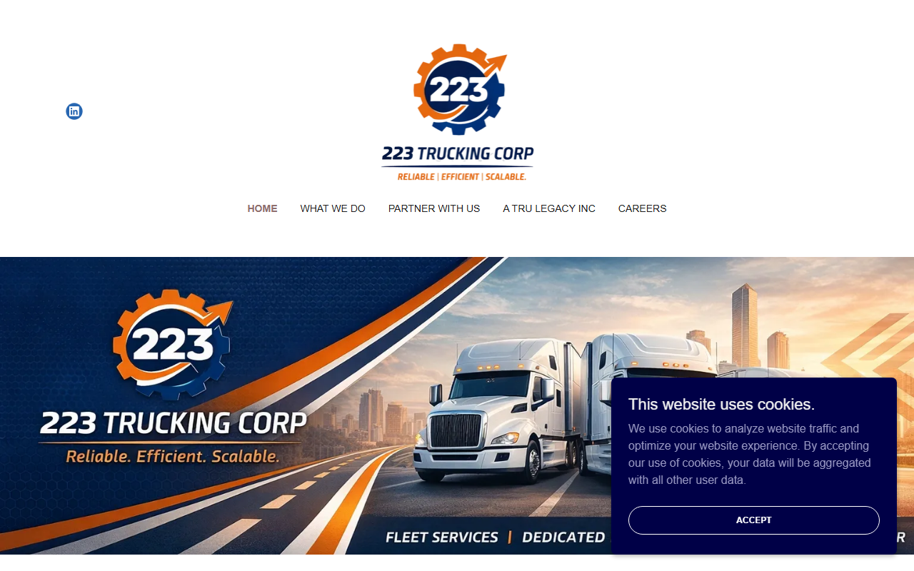 223truckingcorp.com screenshot