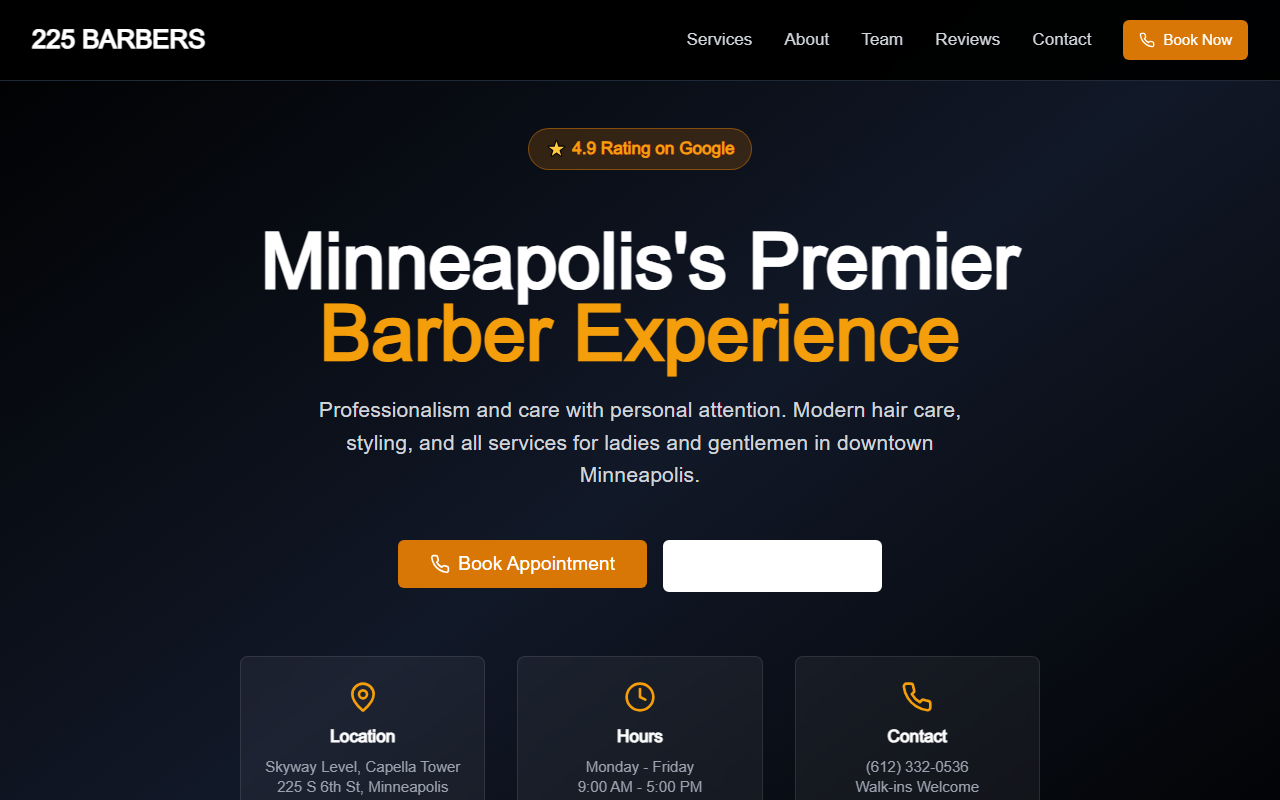 225barbers.com screenshot