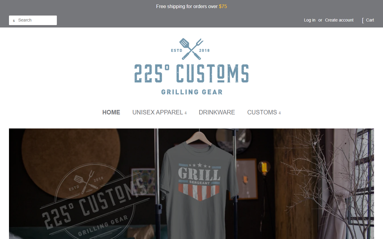 225customs.com screenshot