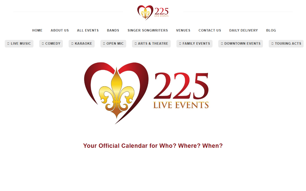 225liveevents.com screenshot