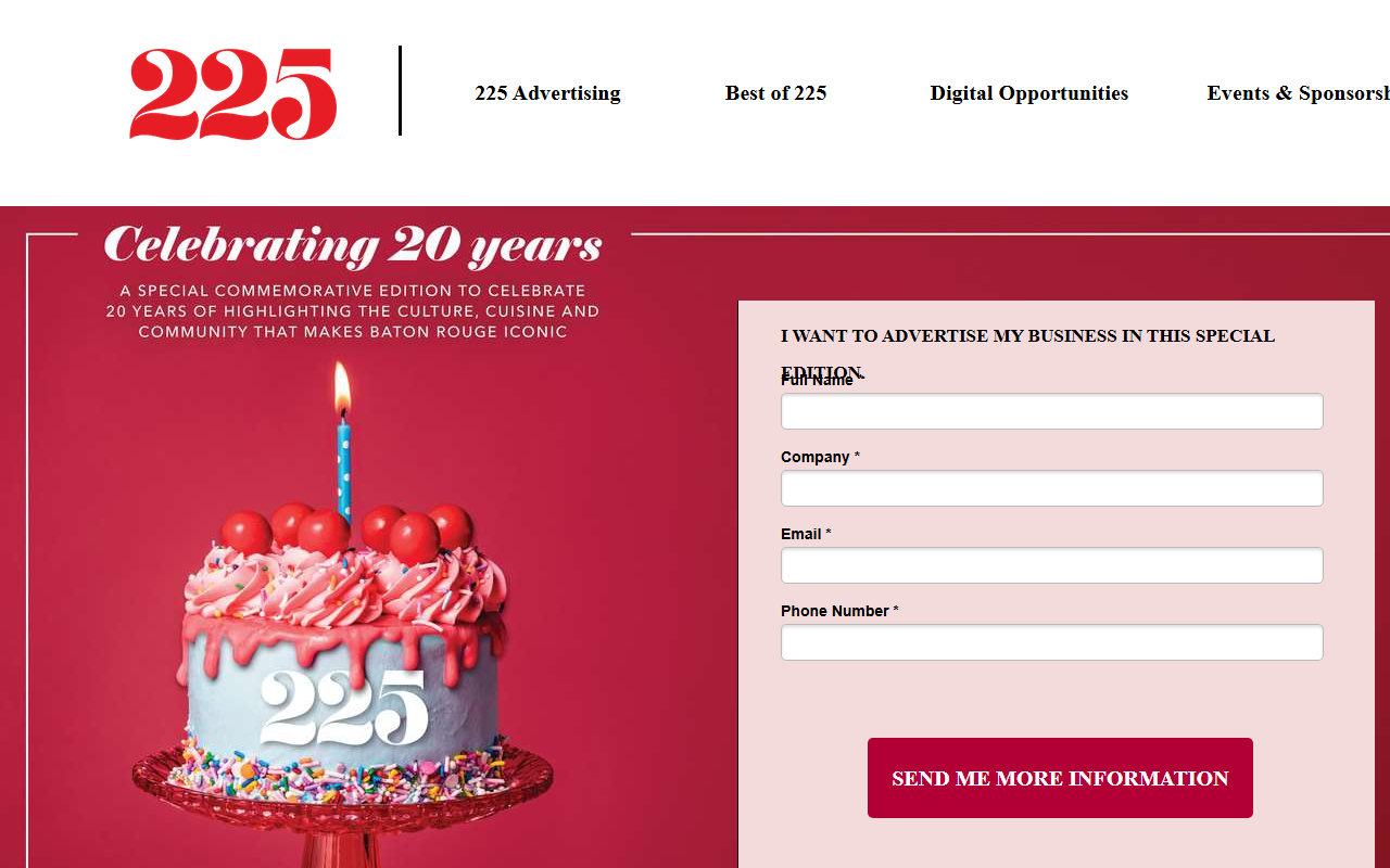 225turns20.com screenshot