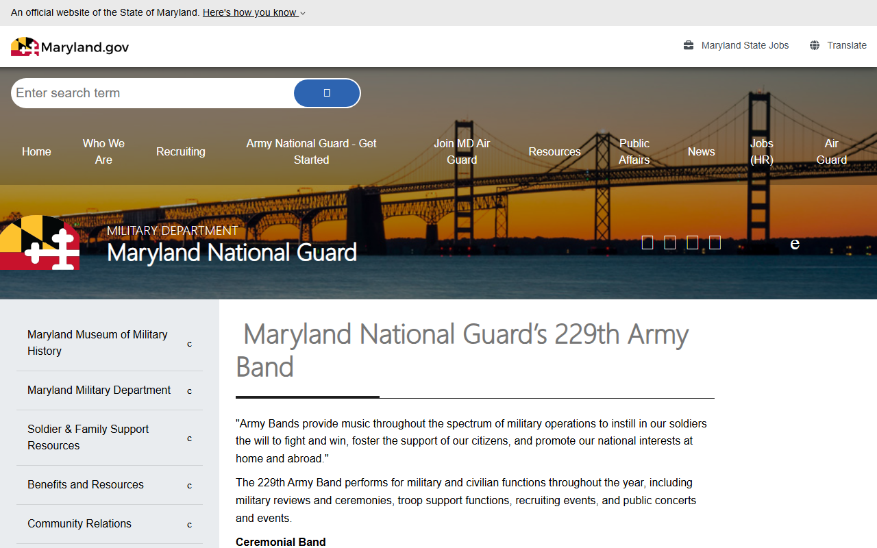 229tharmyband.com screenshot
