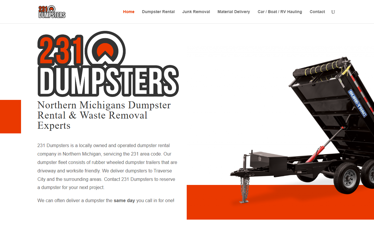 231dumpsters.com screenshot