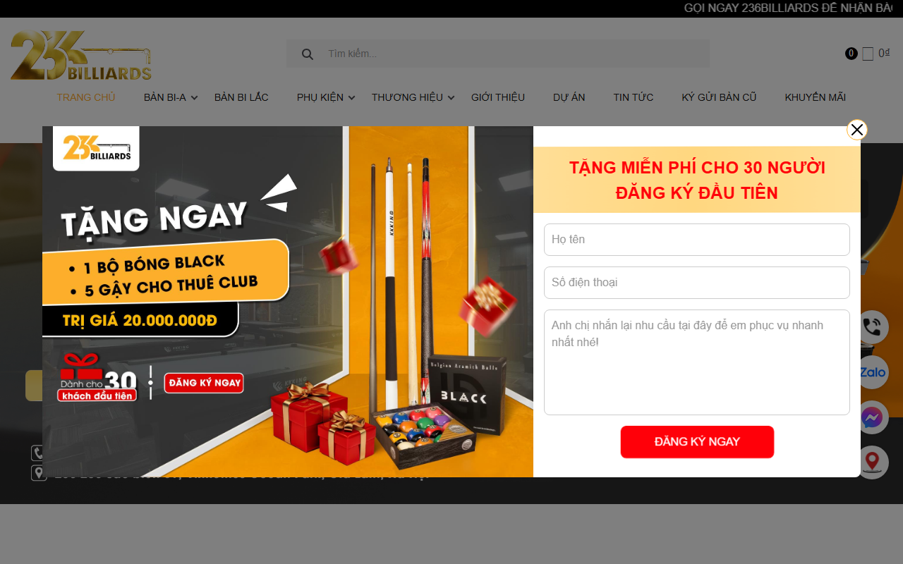 236billiards.com screenshot