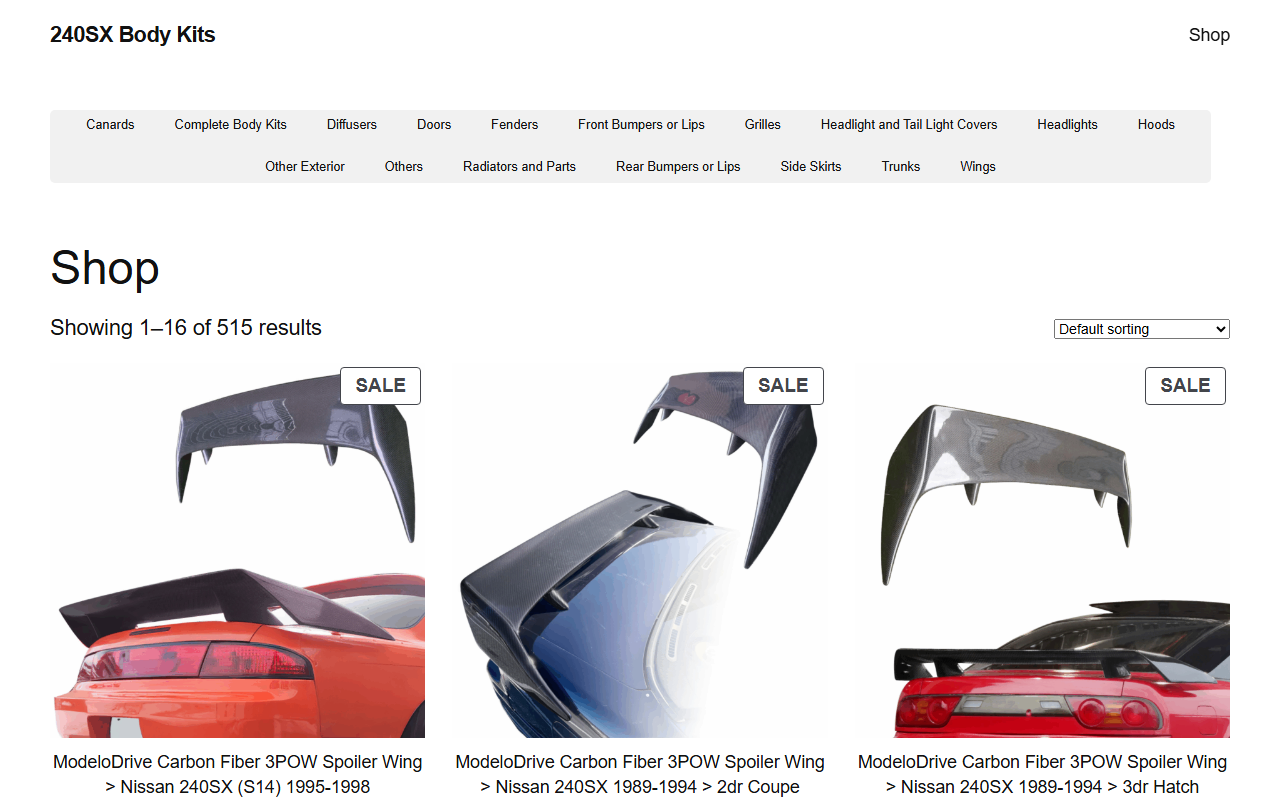 240sxbodykits.com screenshot