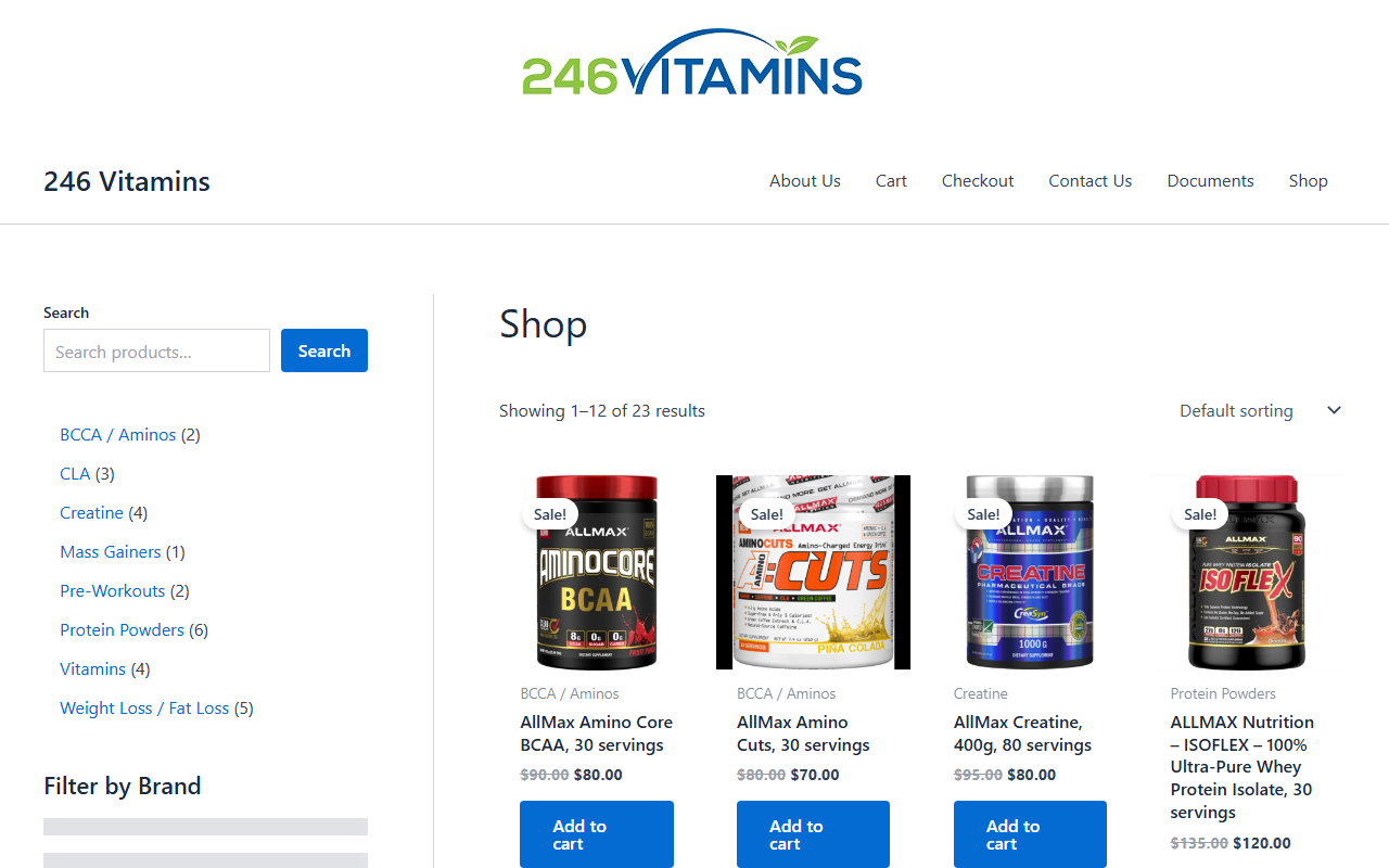 246vitamins.com screenshot