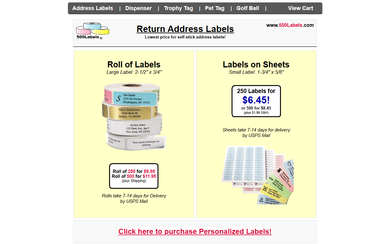 250addresslabels.com screenshot