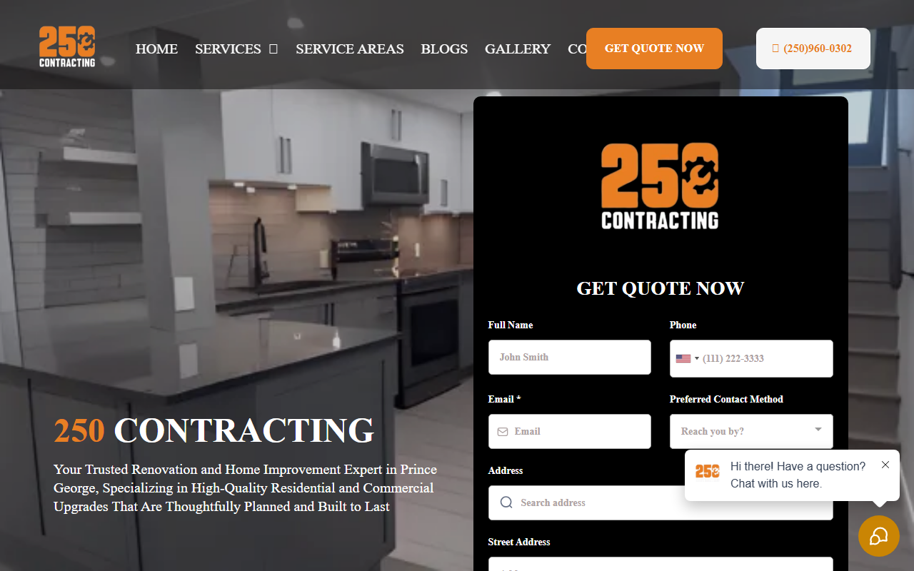 250contracting.com screenshot