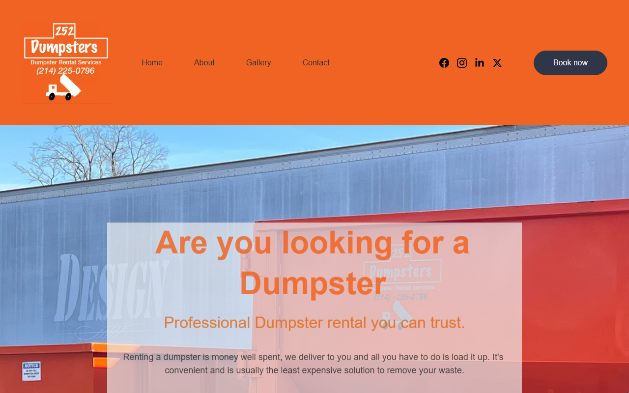 252dumpsters.com screenshot