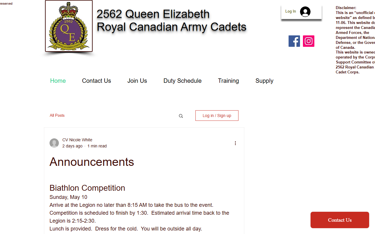 2562armycadets.com screenshot