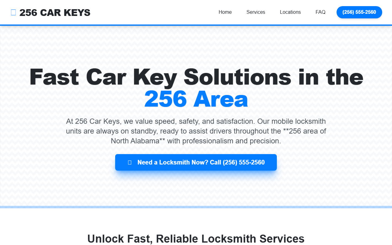 256carkeys.com screenshot
