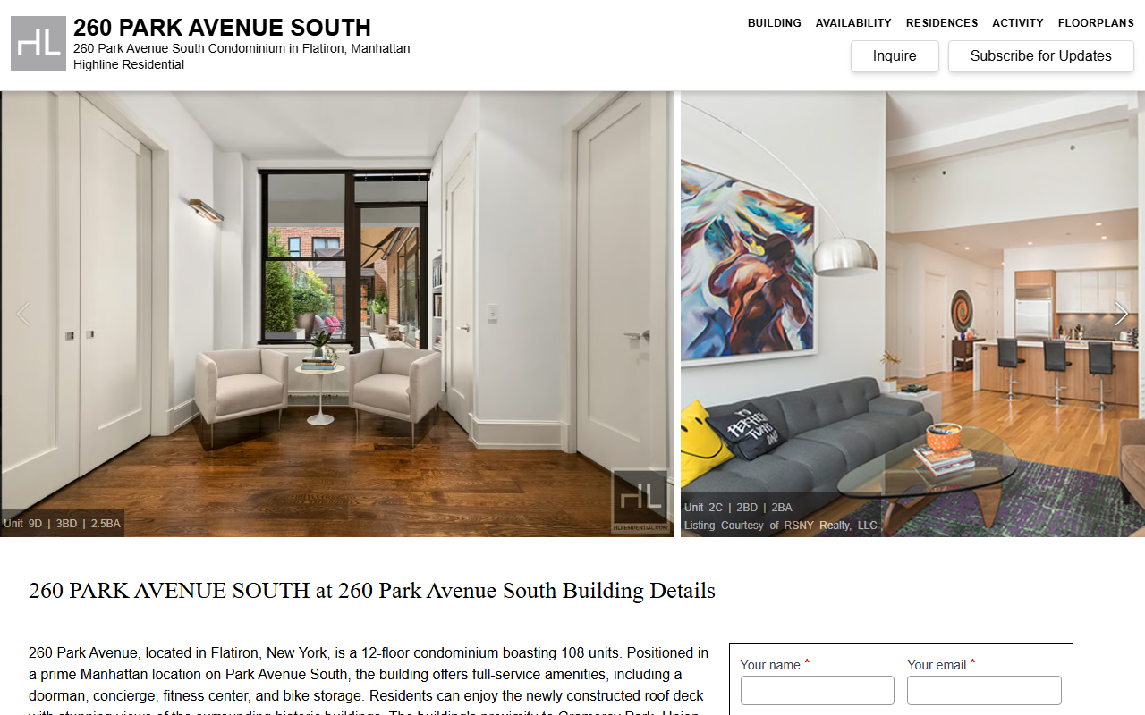 260parksouth.com screenshot