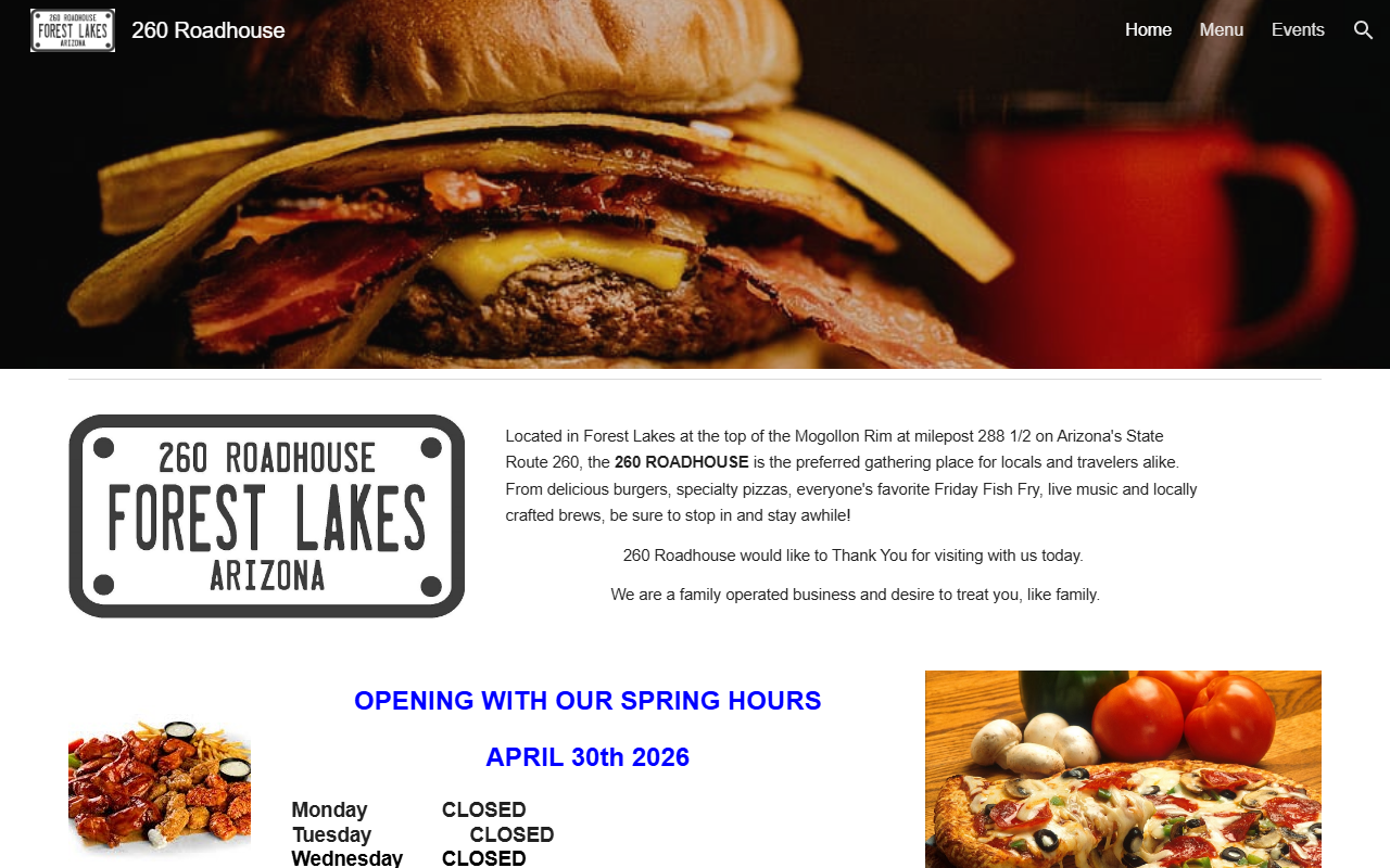 260roadhouse.com screenshot