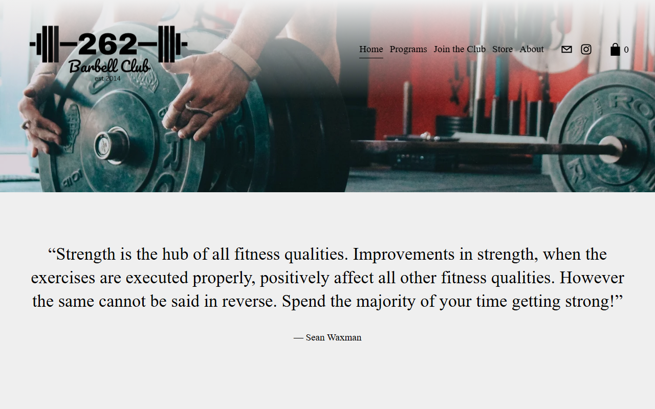 262barbellclub.com screenshot