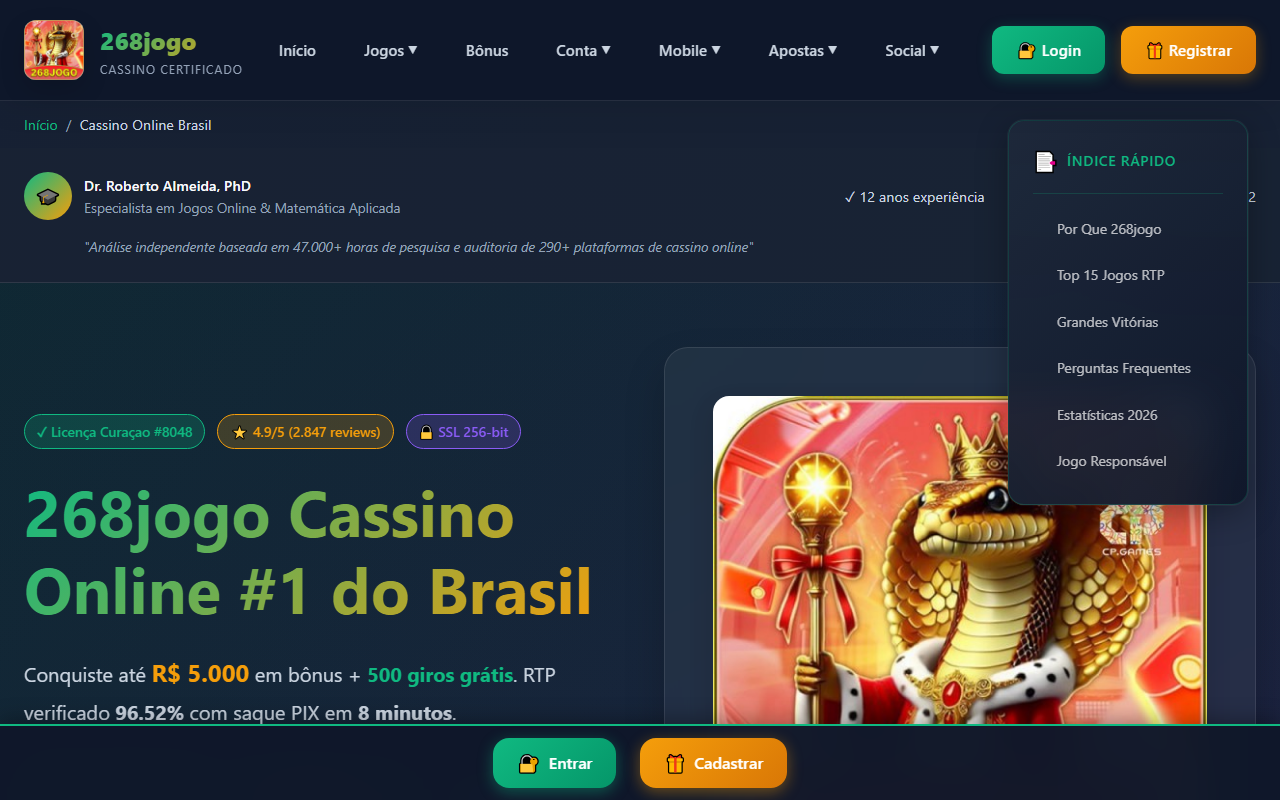 268jogologin.com screenshot