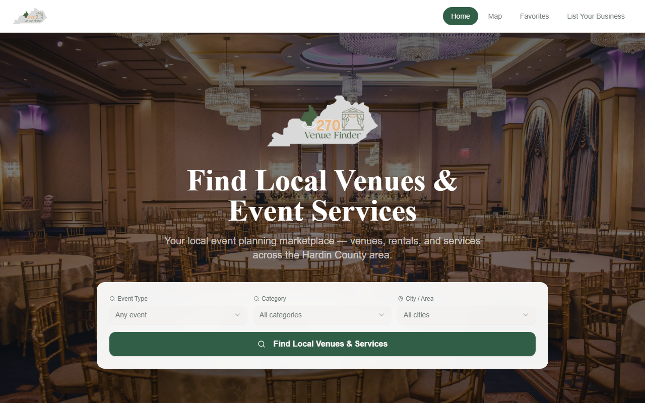270venuefinder.com screenshot