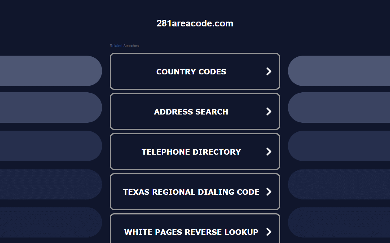 281areacode.com screenshot