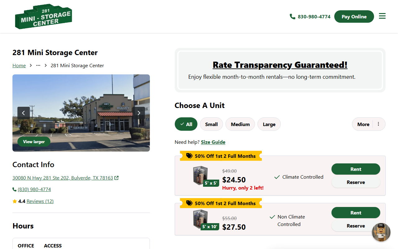 281ministorage.com screenshot