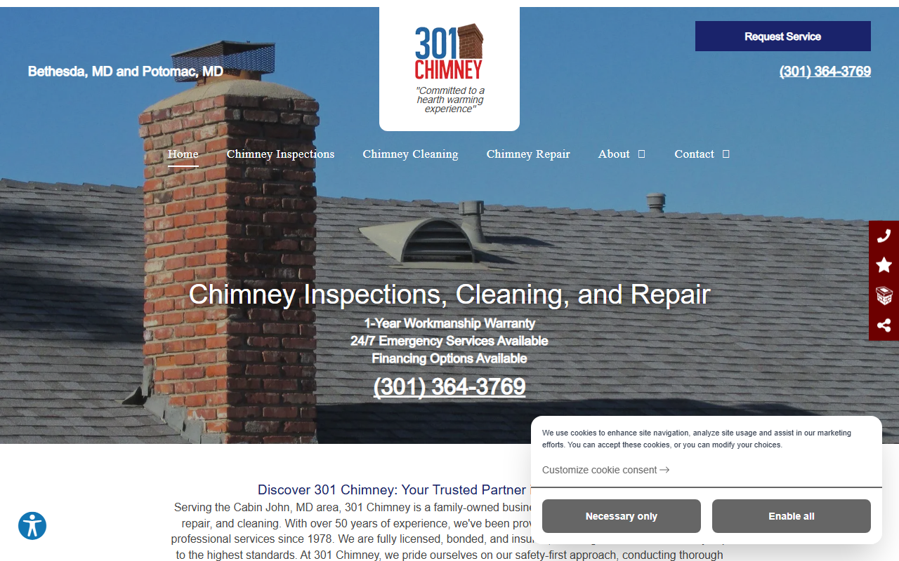 301chimney.com screenshot