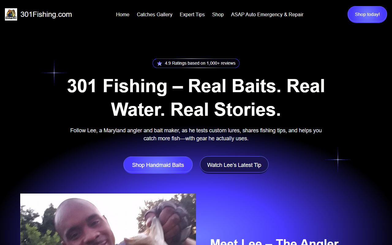 301fishing.com screenshot