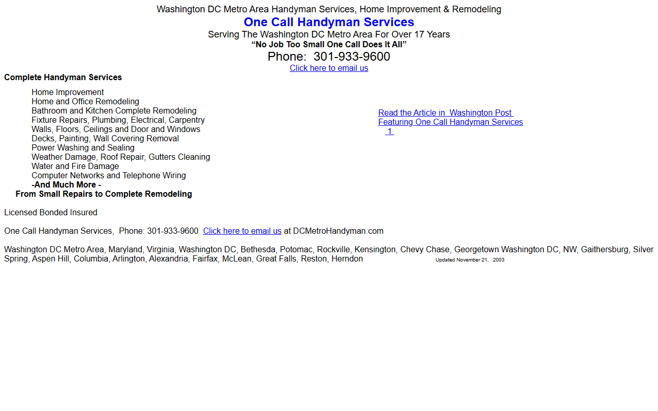 301handyman.com screenshot