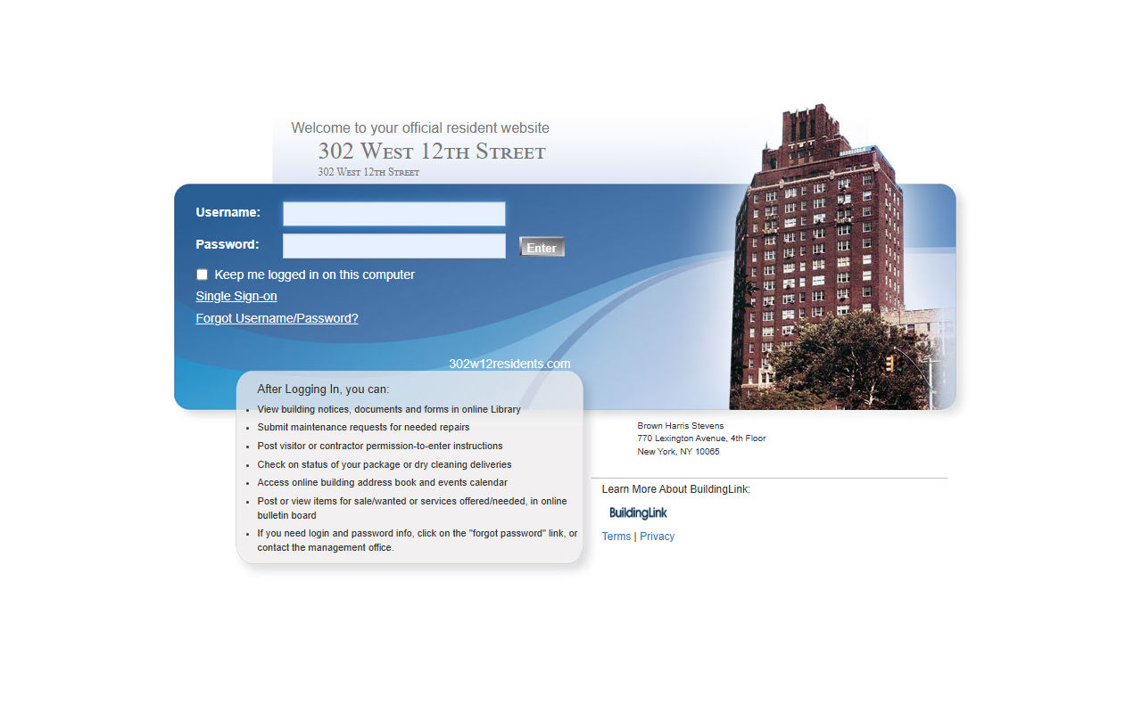 302w12residents.com screenshot