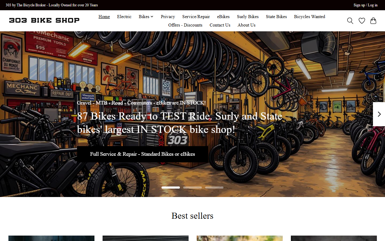 303bikeshop.com screenshot