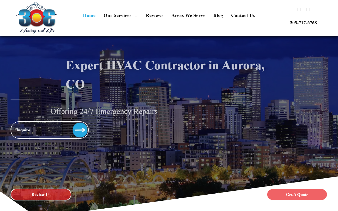 303heatingandair.com screenshot