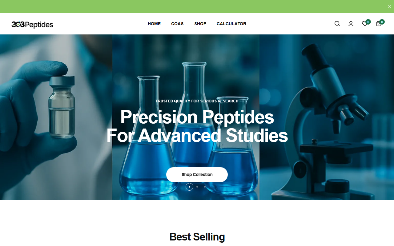 303peptides.com screenshot