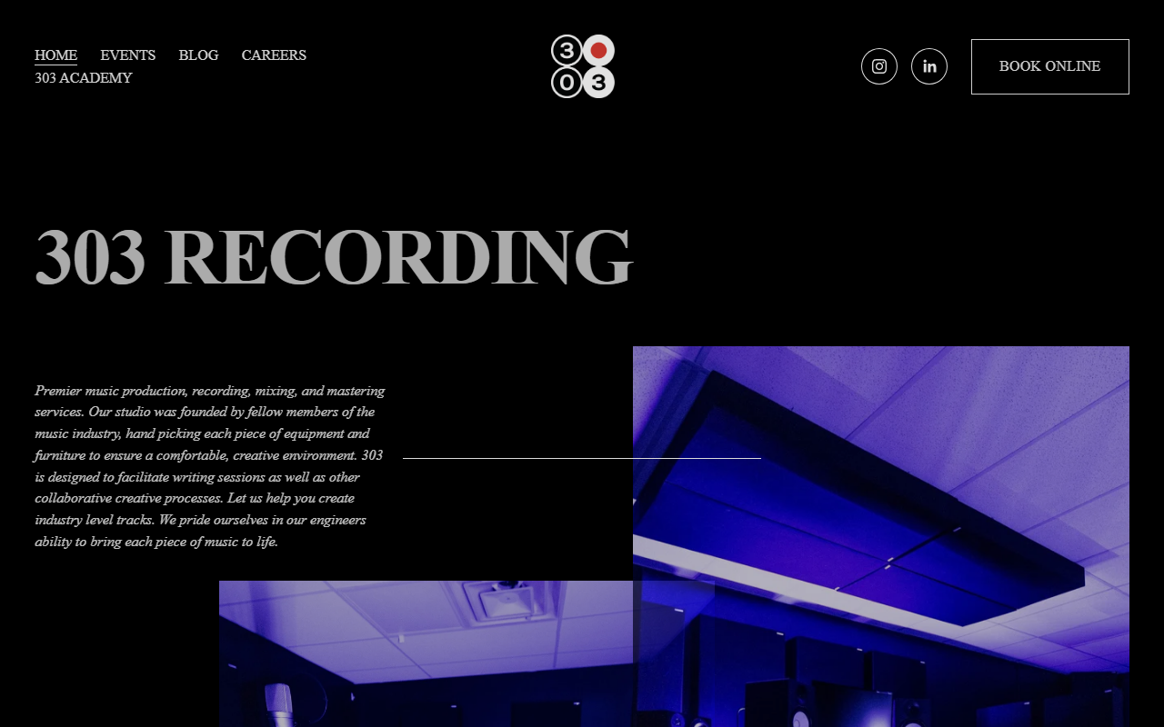 303recording.com screenshot