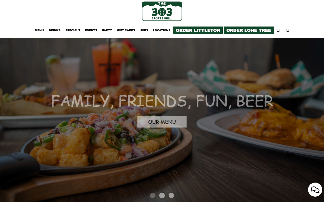 303sportsgrill.com screenshot