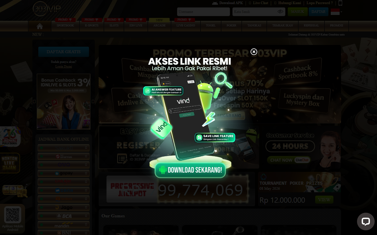 303vipslots.com screenshot