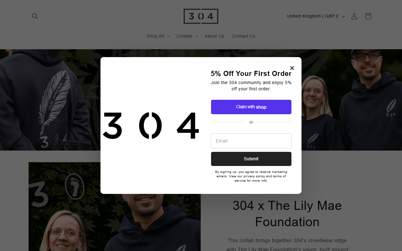 304clothing.com screenshot