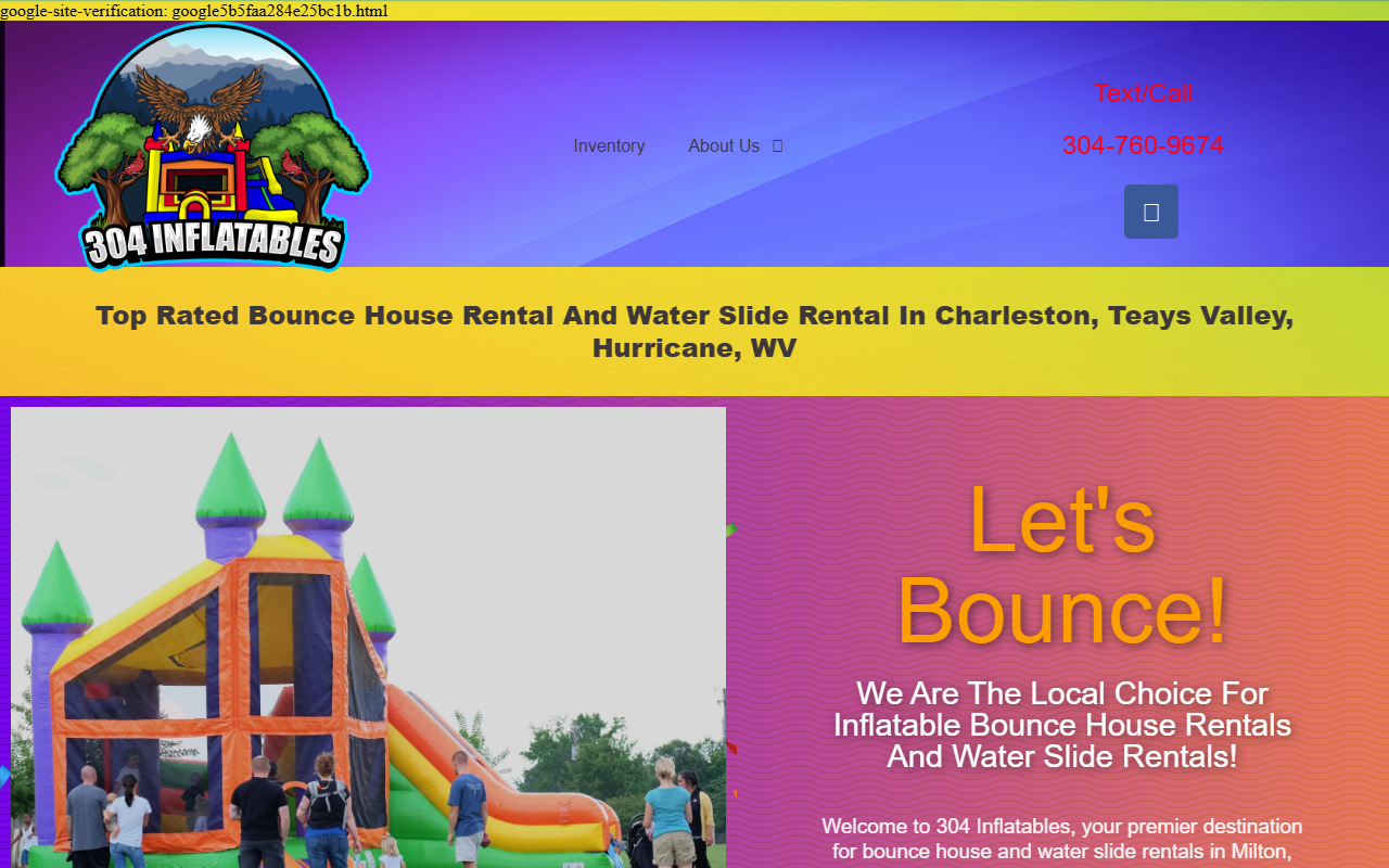 304inflatables.com screenshot