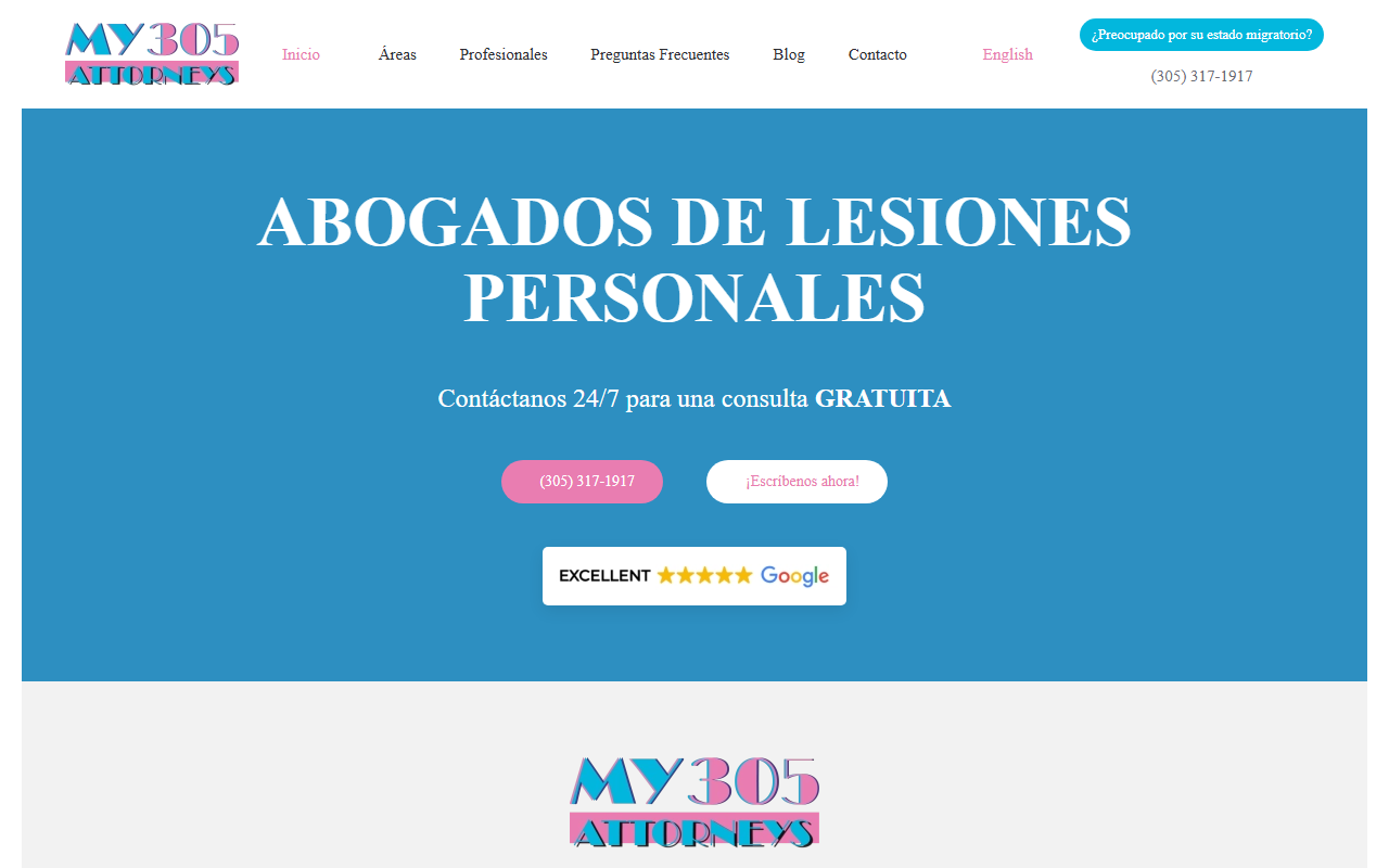 305-abogadas.com screenshot