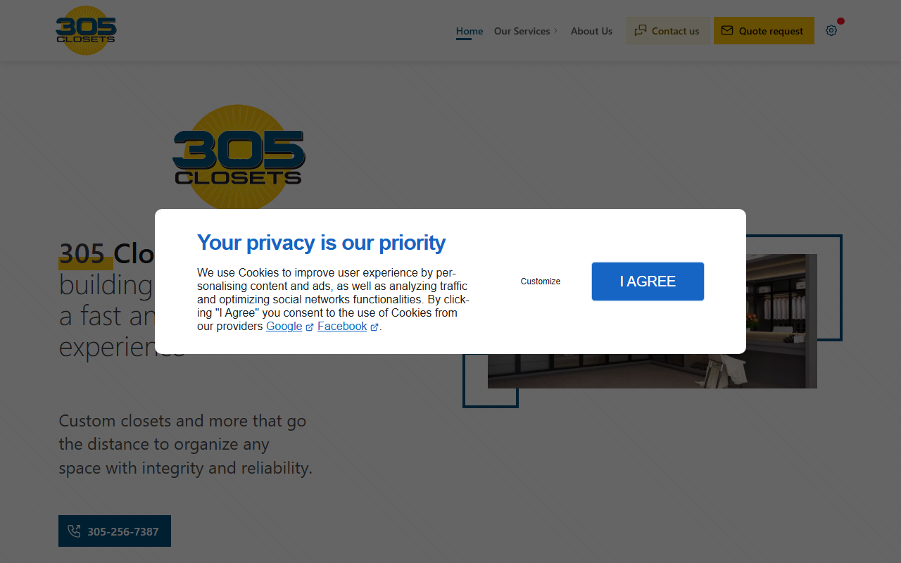 305closets.com screenshot