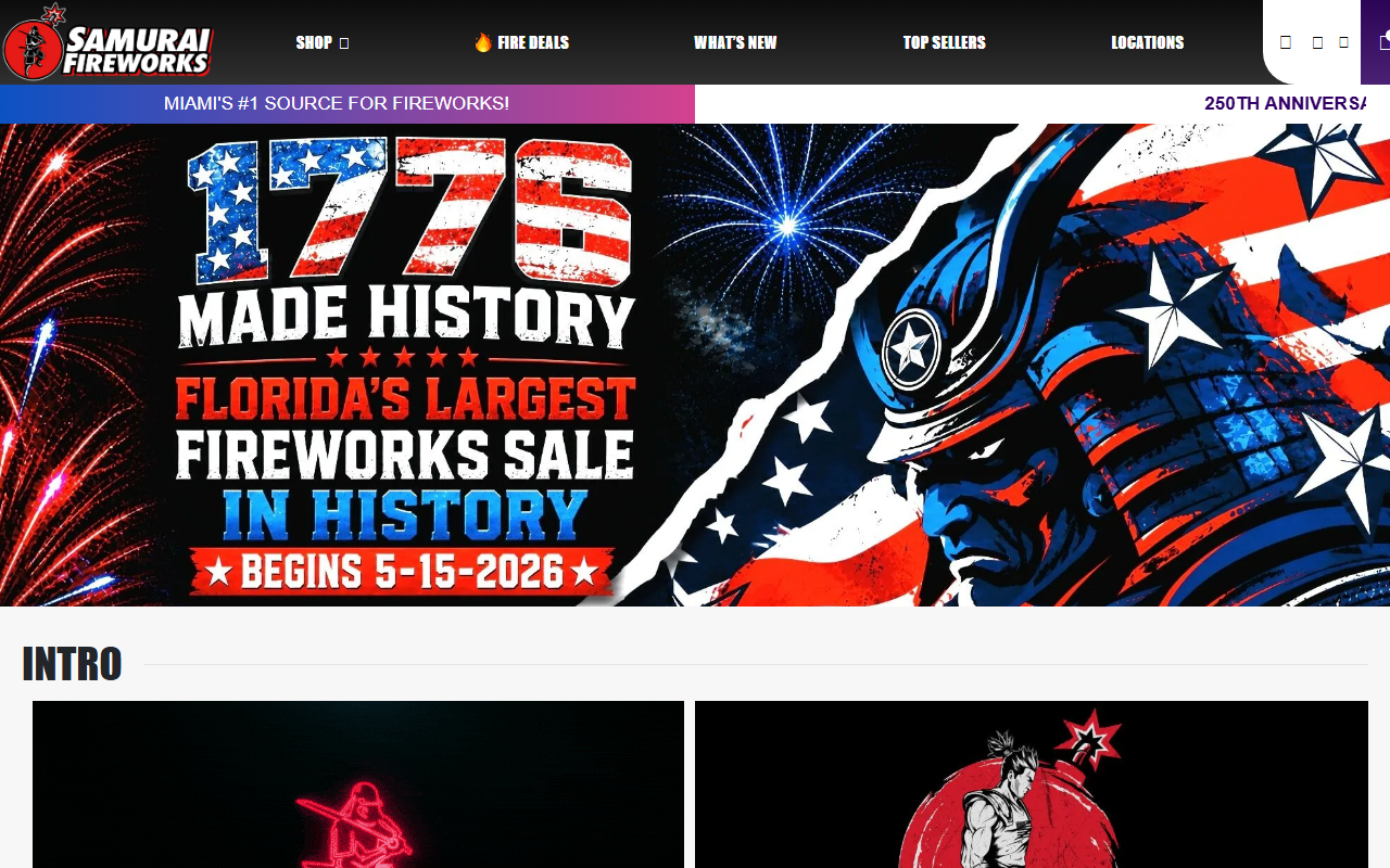 305fireworks.com screenshot