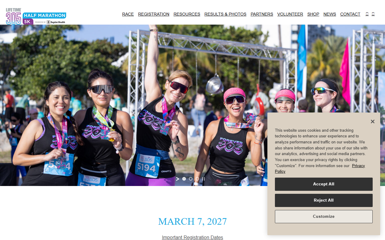 305halfmarathon.com screenshot
