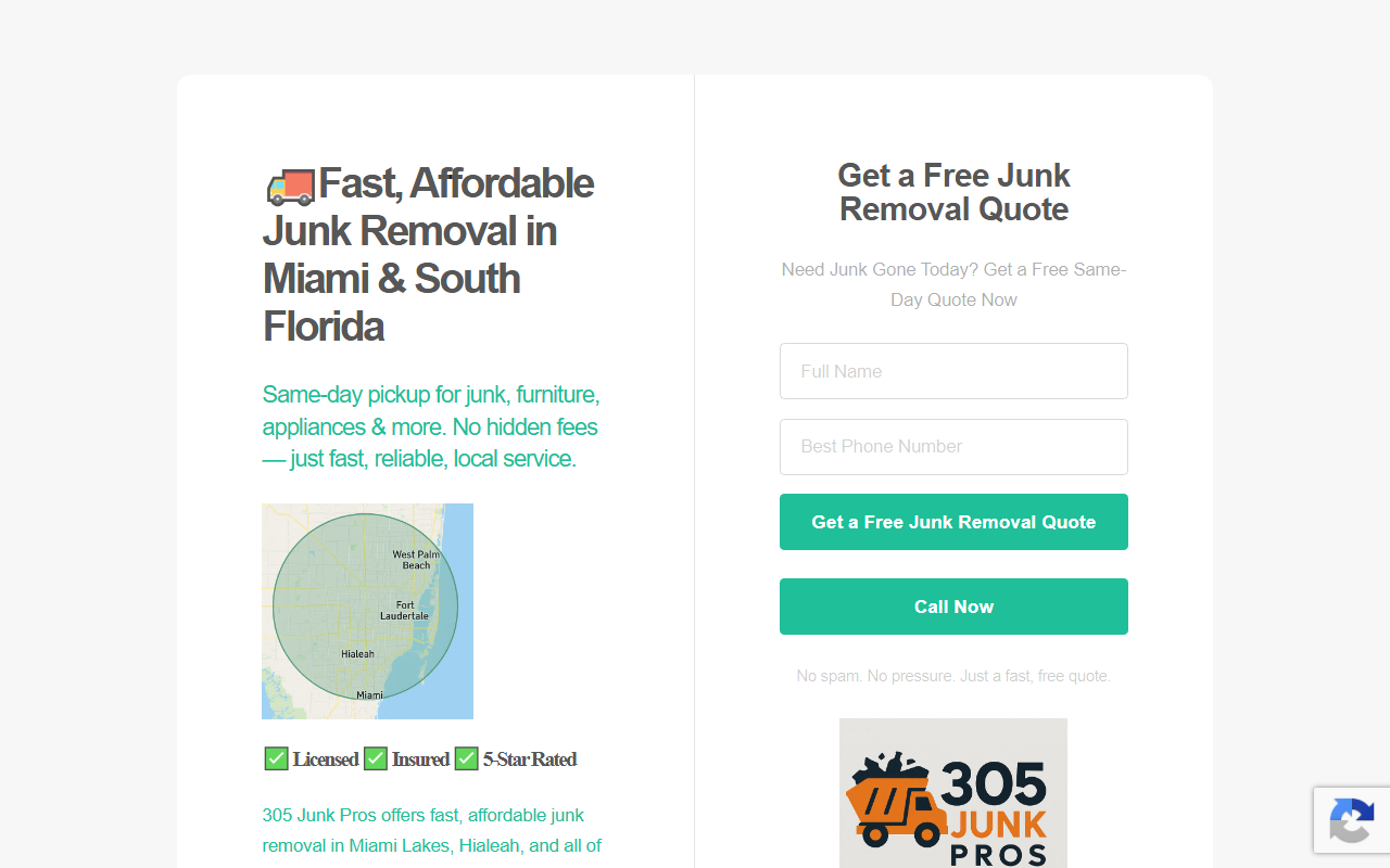 305junkpros.com screenshot
