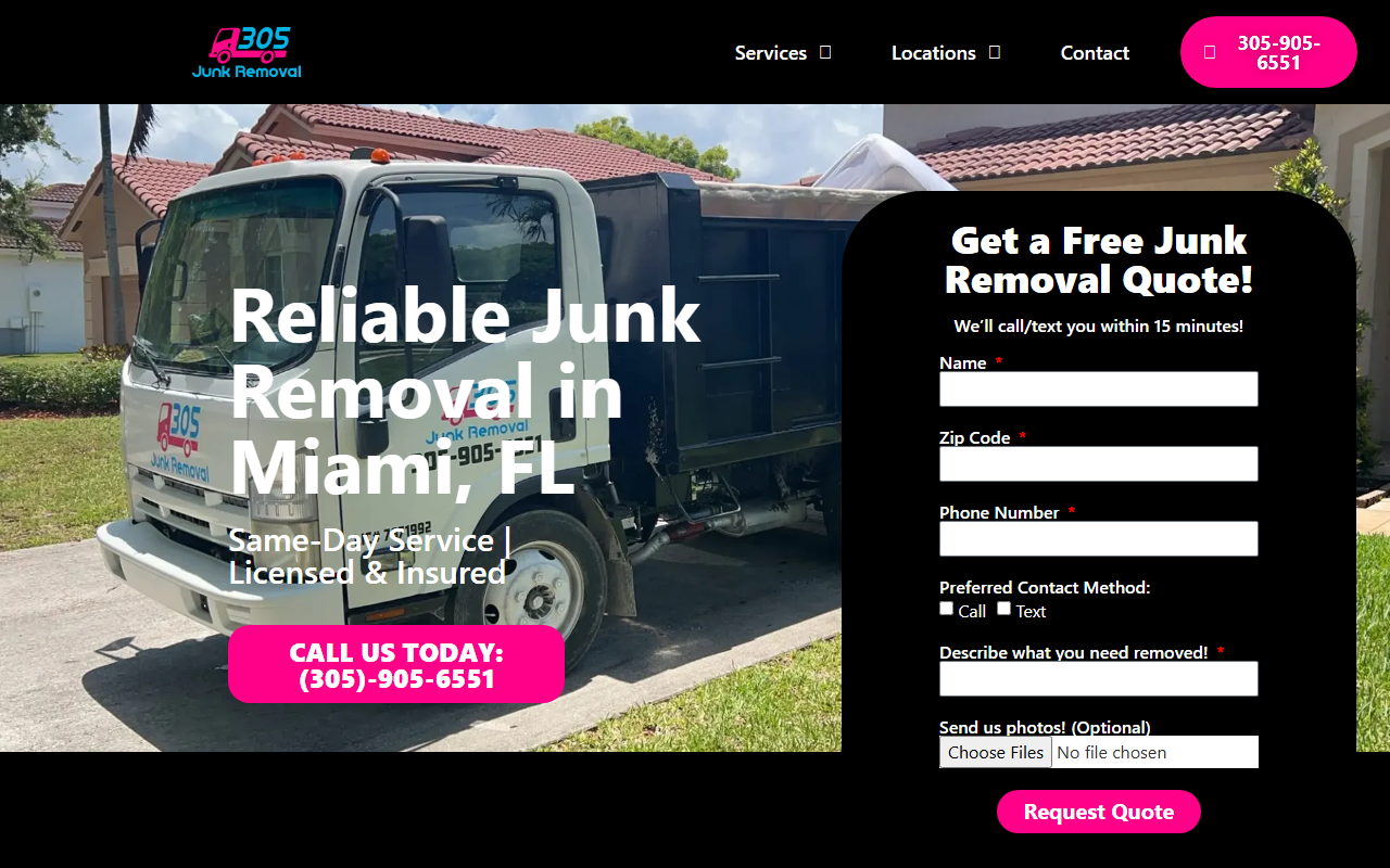 305junkremoval.com screenshot