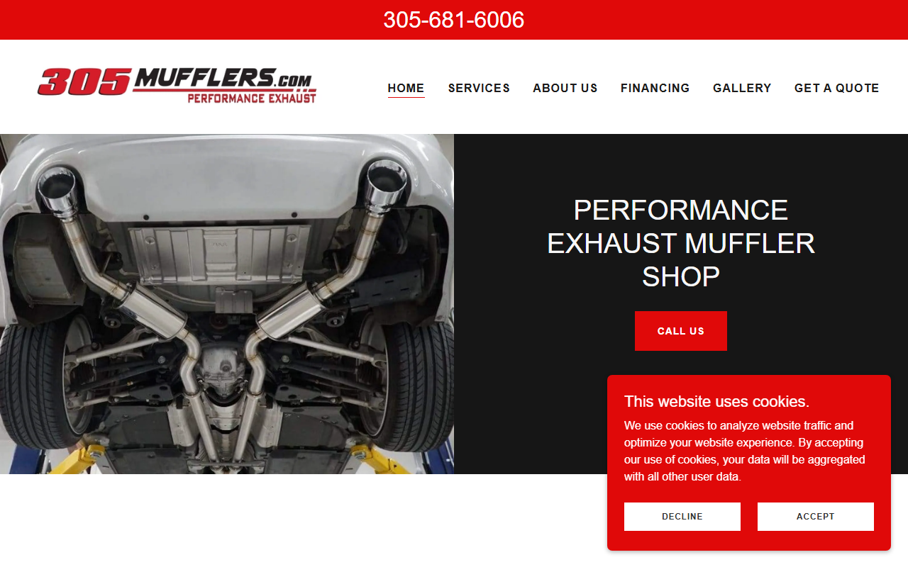 305mufflers.com screenshot