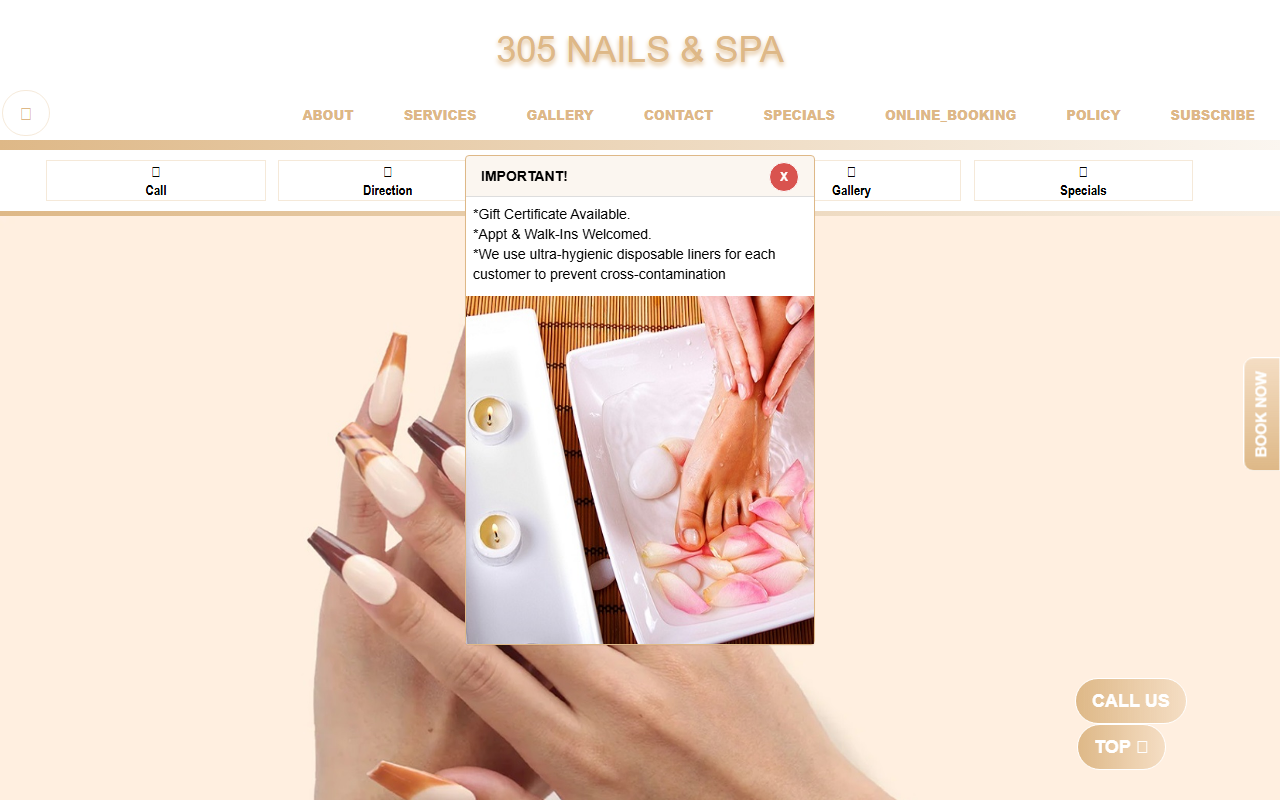 305nailsmiami.com screenshot