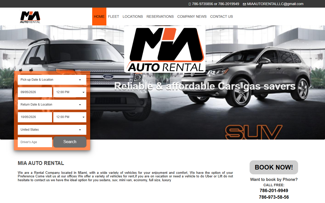 305rentacar.com screenshot