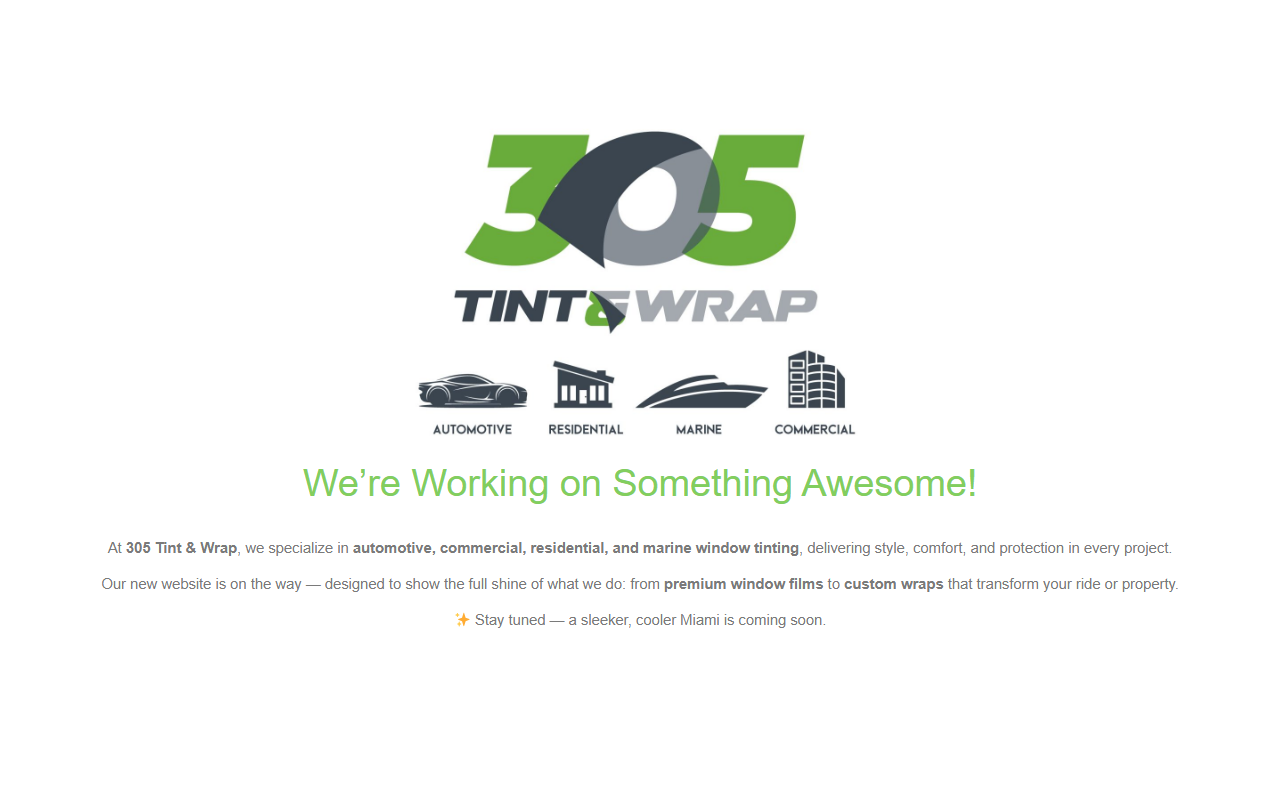 305tintandwrap.com screenshot